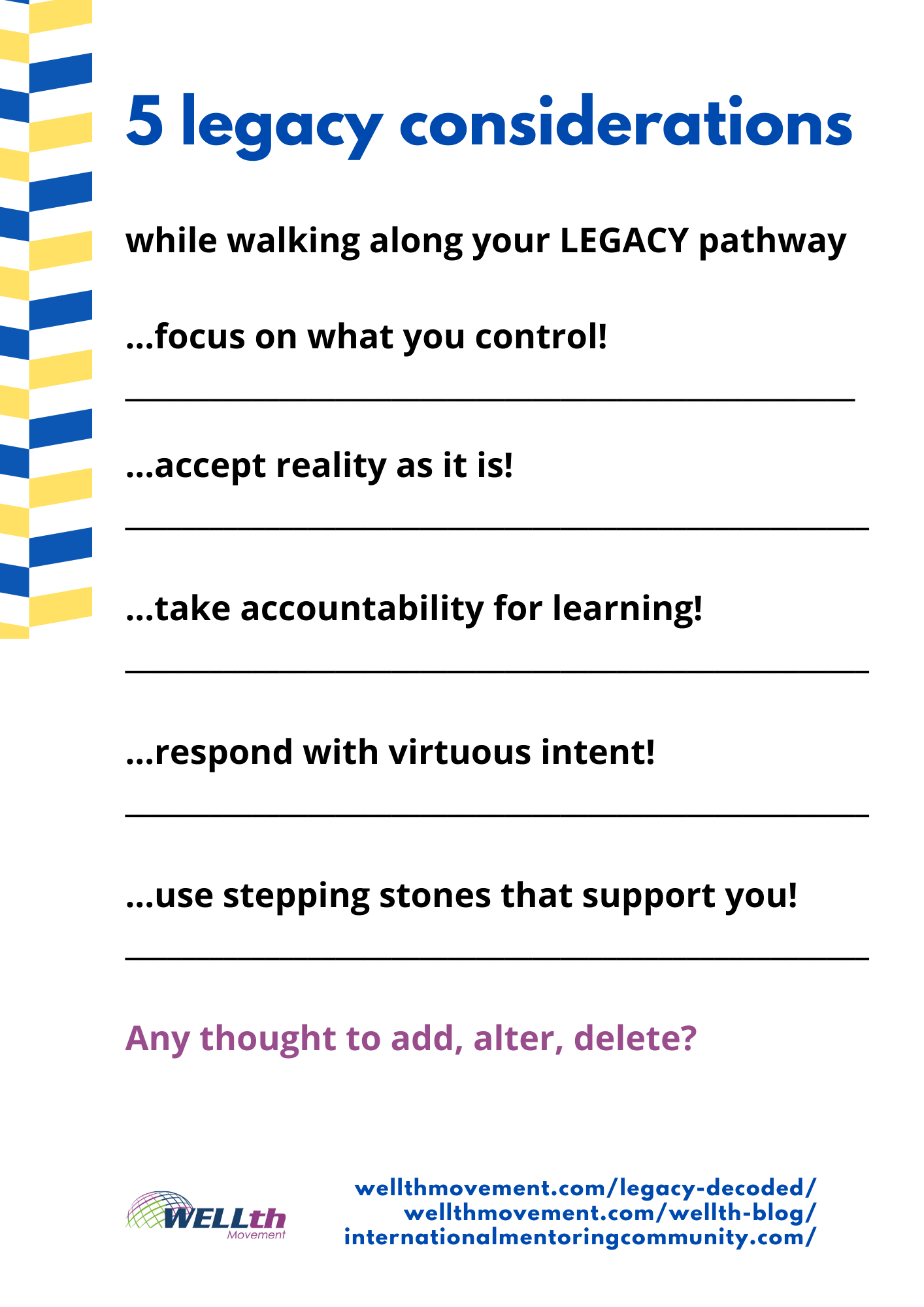 Legacy Project 5 Considerations