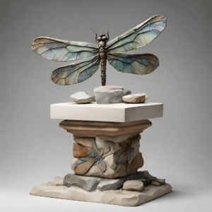 Dragonfly Stone Wood Sculpture
