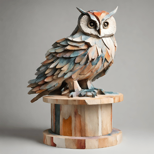 Wood Sculpture Owl